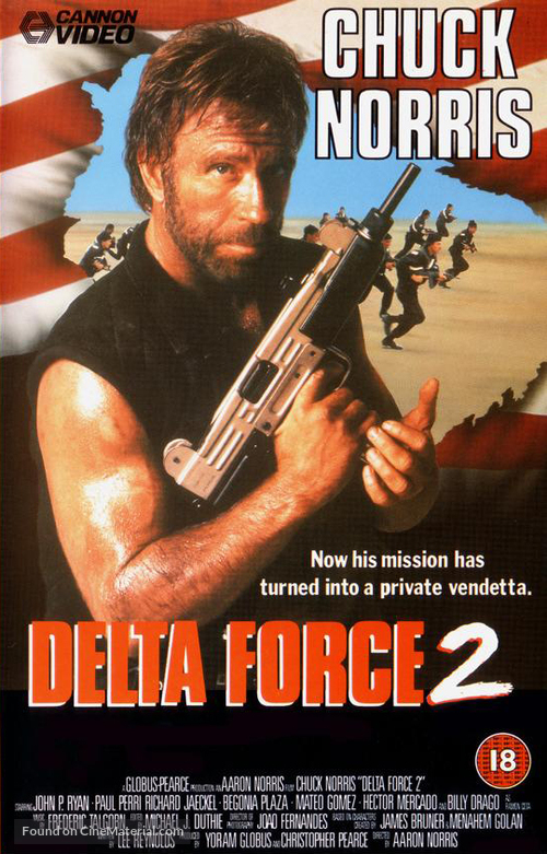 Delta Force 2: The Colombian Connection - British VHS movie cover