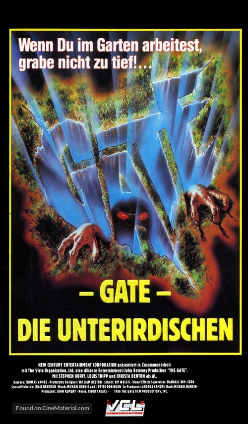 The Gate - German VHS movie cover