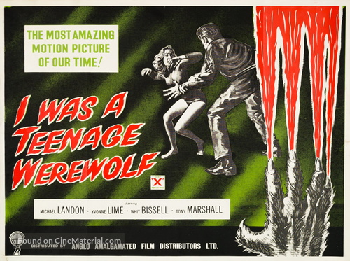 I Was a Teenage Werewolf - British Movie Poster