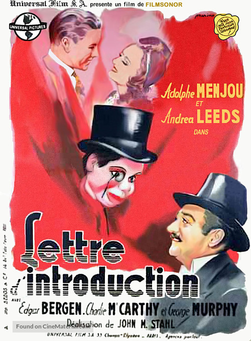 Letter of Introduction - French Movie Poster