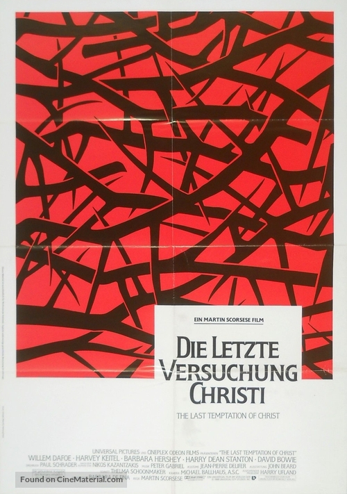 The Last Temptation of Christ - German Movie Poster