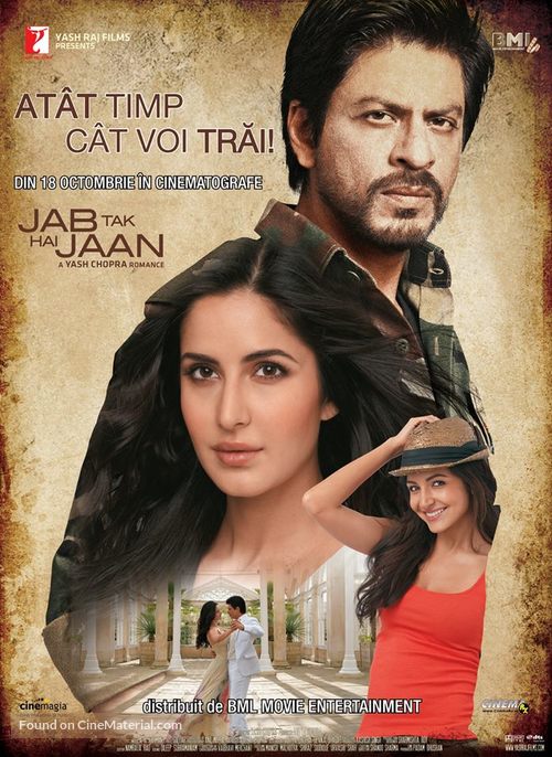 Jab Tak Hai Jaan - Romanian Movie Poster
