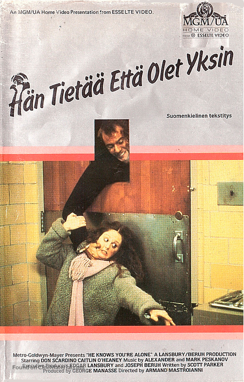 He Knows You&#039;re Alone - Finnish VHS movie cover