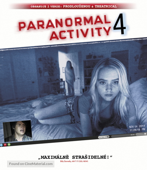 Paranormal Activity 4 - Czech Blu-Ray movie cover