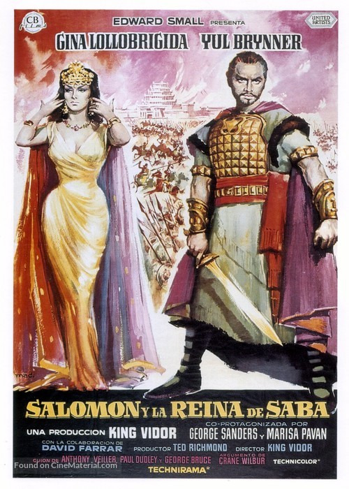 Solomon and Sheba - Spanish Movie Poster