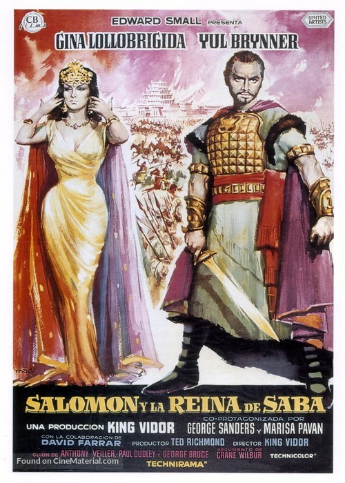 Solomon and Sheba - Spanish Movie Poster