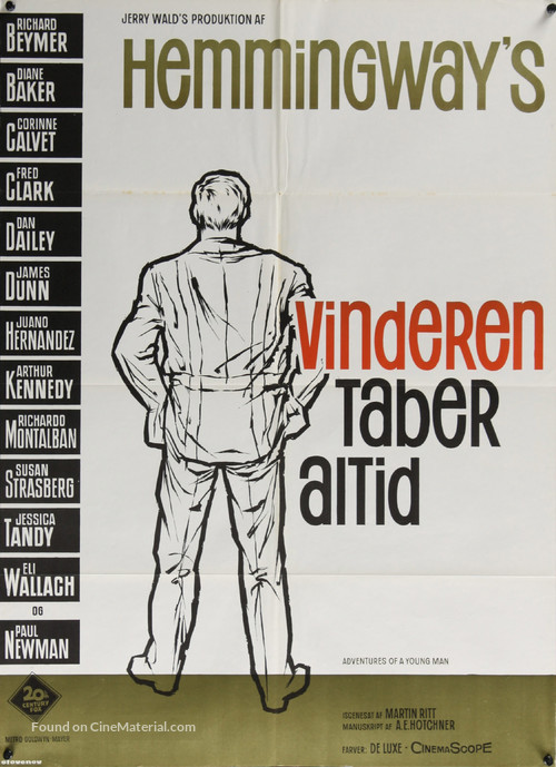 Hemingway&#039;s Adventures of a Young Man - Danish Movie Poster