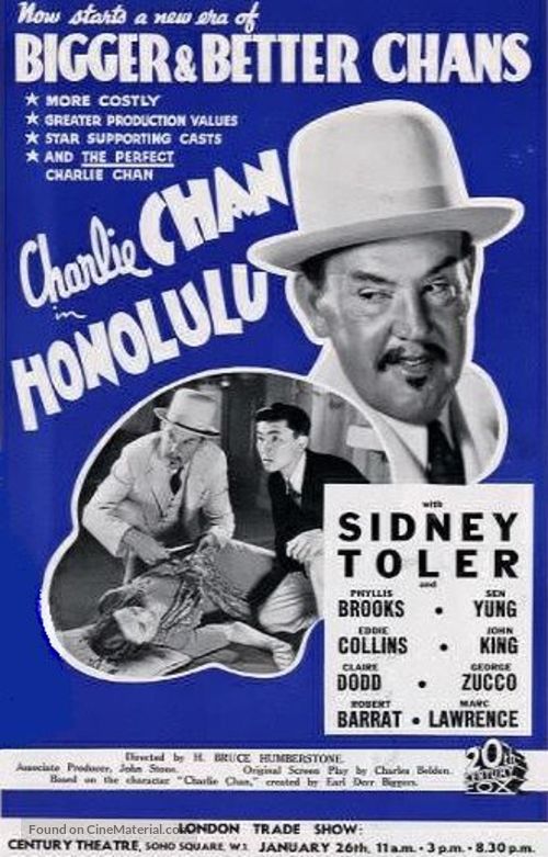 Charlie Chan in Honolulu - British Movie Poster