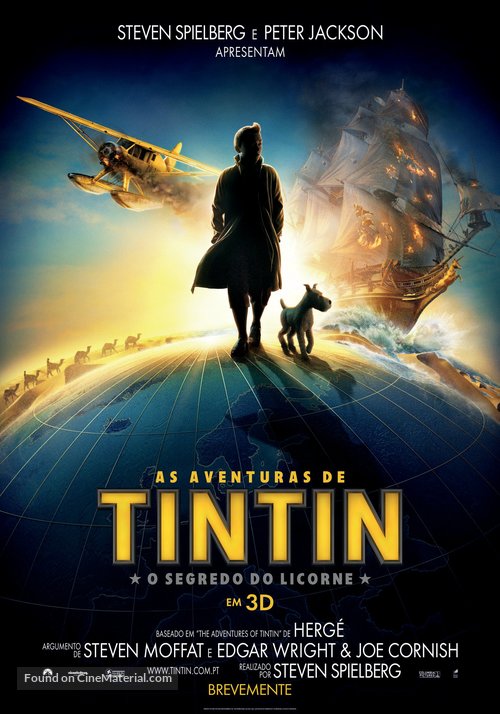 The Adventures of Tintin: The Secret of the Unicorn - Portuguese Movie Poster