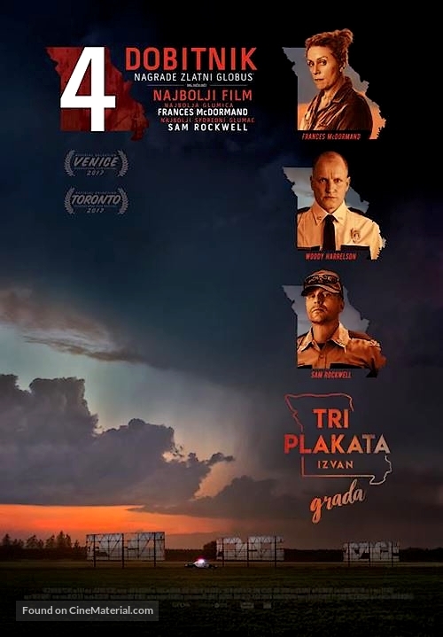 Three Billboards Outside Ebbing, Missouri - Croatian Movie Poster