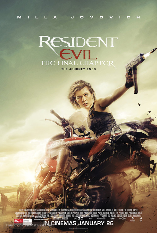 Resident Evil: The Final Chapter - Australian Movie Poster