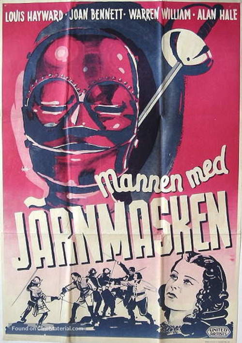 The Man in the Iron Mask - Swedish Movie Poster