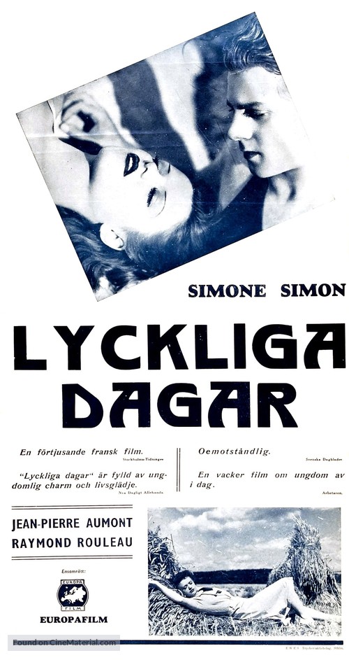 Les beaux jours - Swedish Movie Poster