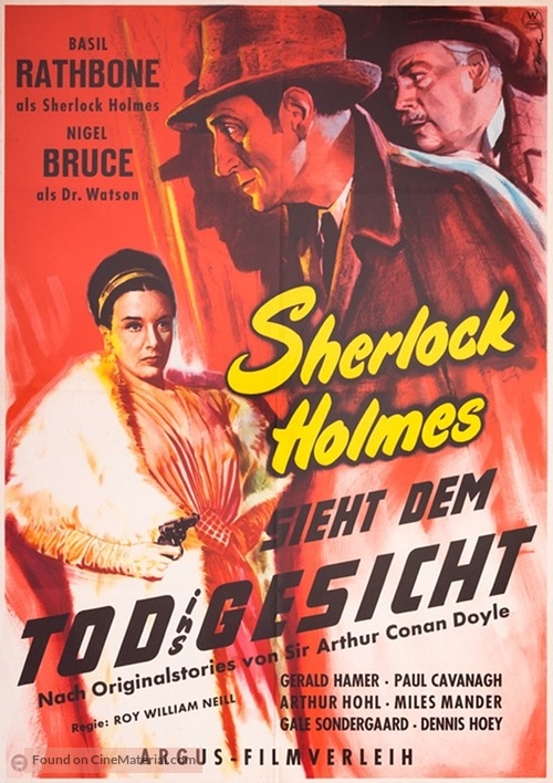 Sherlock Holmes Faces Death - German Movie Poster