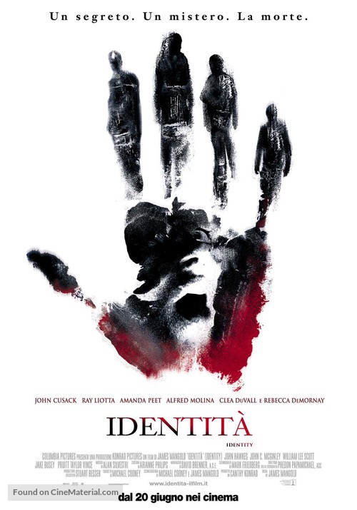 Identity - Italian Movie Poster