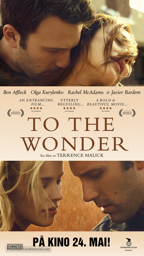 To the Wonder - Norwegian Movie Poster