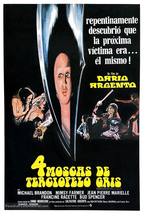 4 mosche di velluto grigio - Argentinian Movie Poster