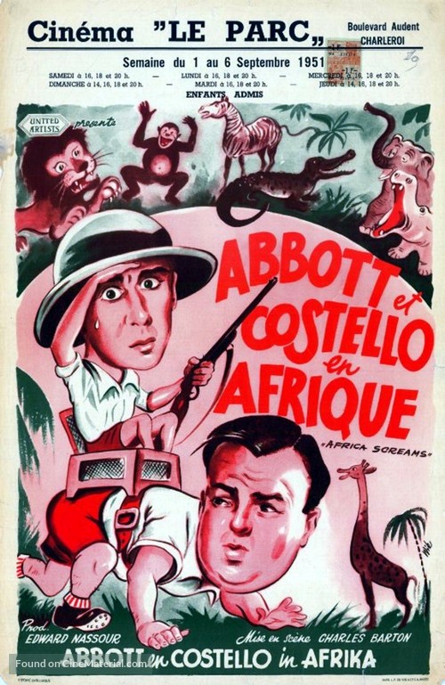 Africa Screams - Belgian Movie Poster