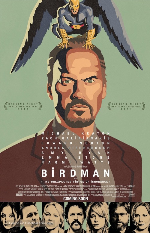 Birdman or (The Unexpected Virtue of Ignorance) - Movie Poster