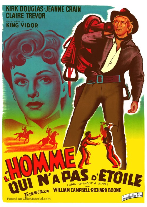 Man Without a Star - French Re-release movie poster