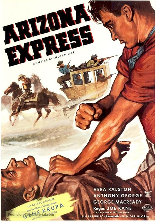 Gunfire at Indian Gap - German Movie Poster