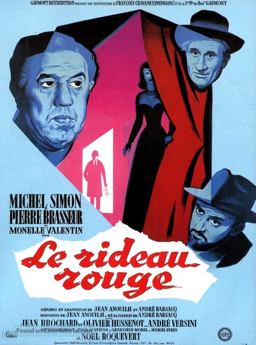 Le rideau rouge - French Movie Poster