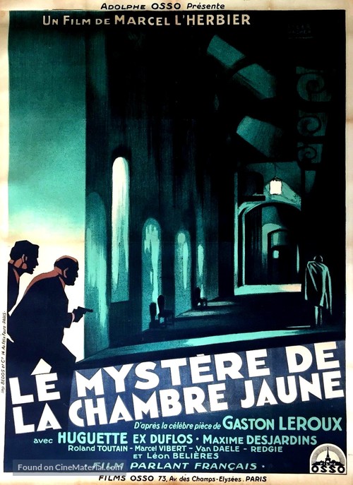 Le myst&egrave;re de la chambre jaune - French Movie Poster