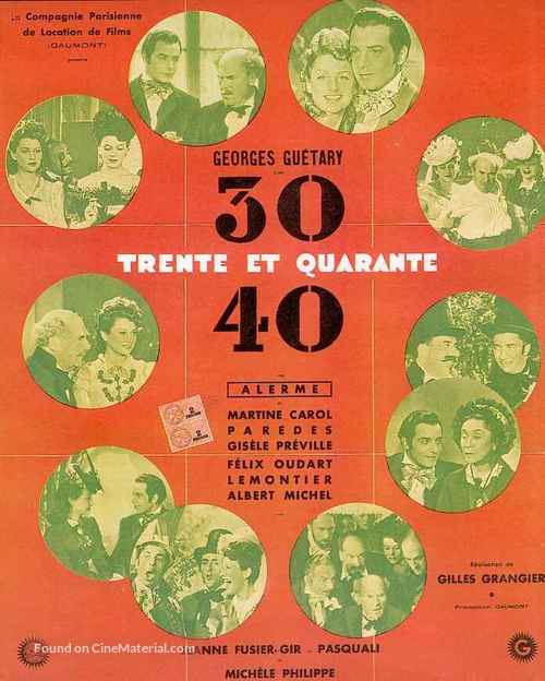 Trente et quarante - French Movie Poster