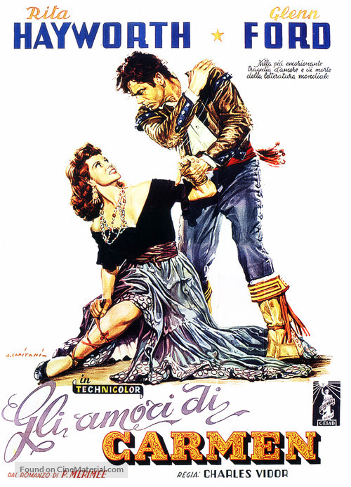 The Loves of Carmen - Italian Movie Poster