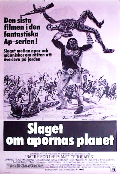 Battle for the Planet of the Apes - Swedish Movie Poster