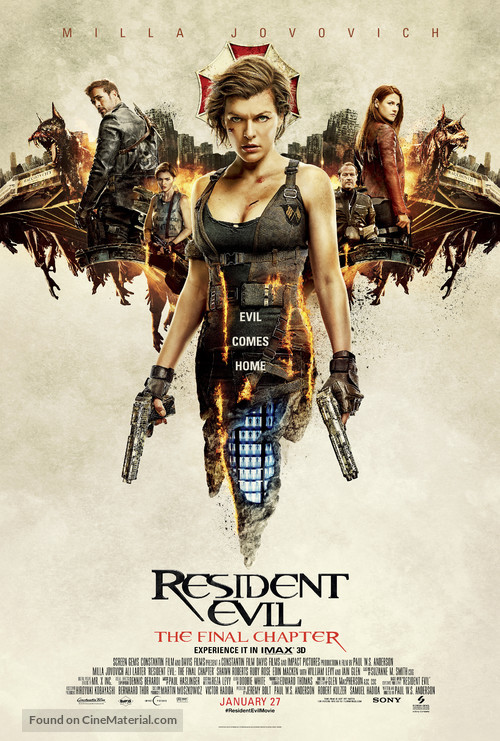 Resident Evil: The Final Chapter - Theatrical movie poster