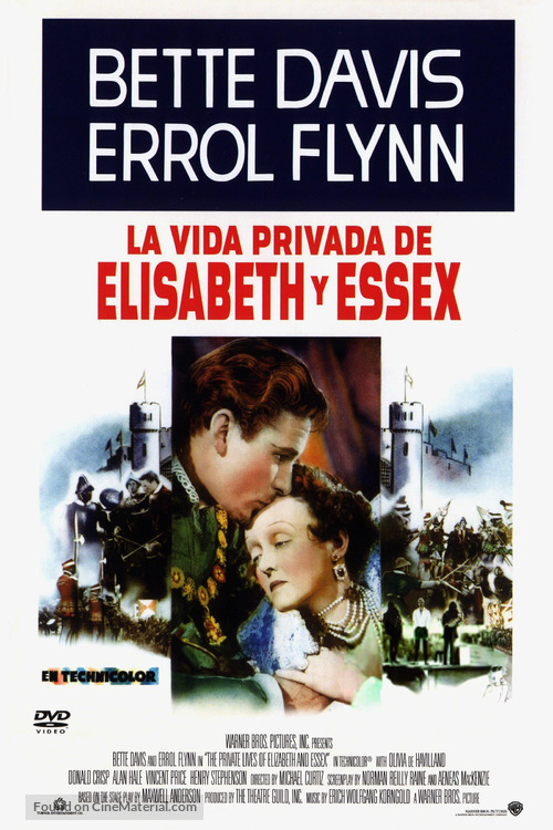 The Private Lives of Elizabeth and Essex - Spanish Movie Cover