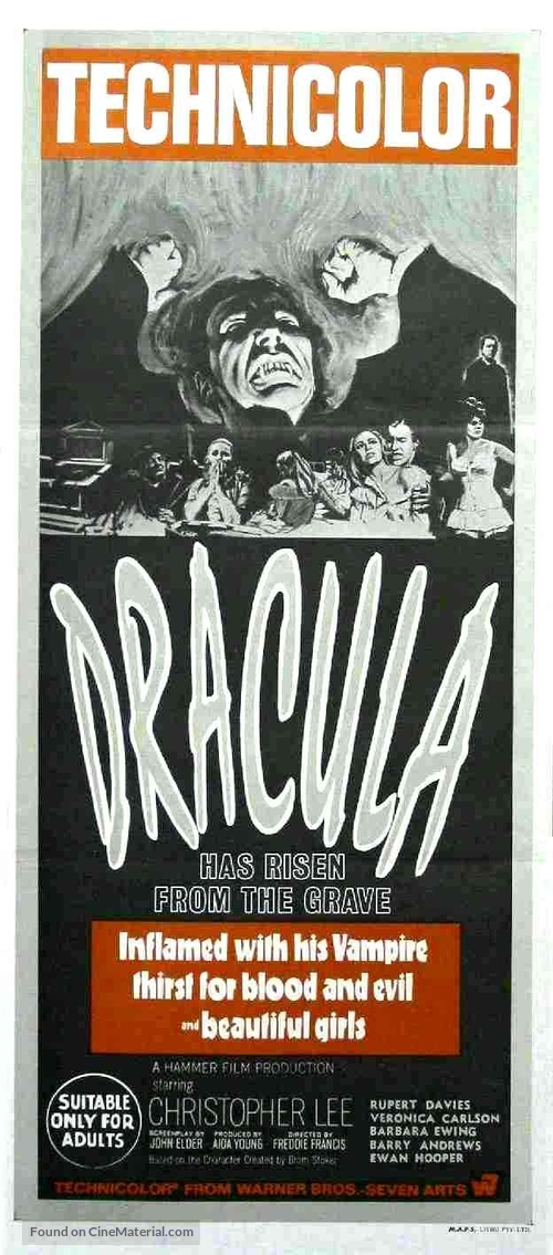 Dracula Has Risen from the Grave - Australian Movie Poster