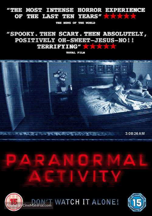 Paranormal Activity - British DVD movie cover