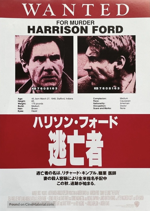 The Fugitive - Japanese Movie Poster