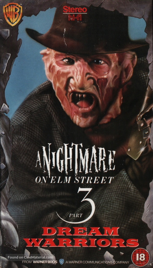 A Nightmare On Elm Street 3: Dream Warriors - British Movie Cover