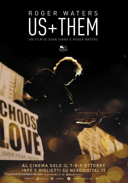 Roger Waters: Us + Them - Italian Movie Poster