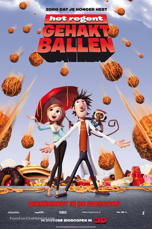 Cloudy with a Chance of Meatballs - Belgian Movie Poster