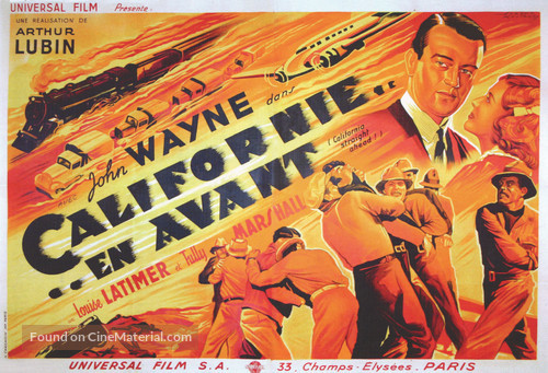 California Straight Ahead! - French Movie Poster