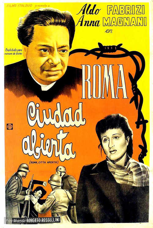Roma, citt&agrave; aperta - Argentinian Movie Poster