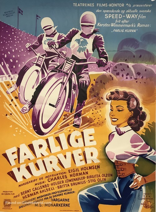 Farlig kurva - Danish Movie Poster