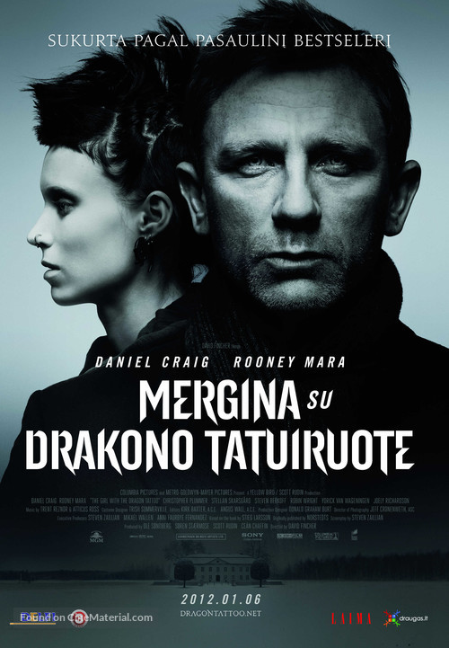 The Girl with the Dragon Tattoo - Lithuanian Movie Poster