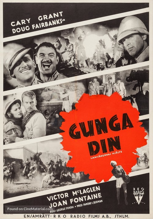 Gunga Din - Swedish Movie Poster