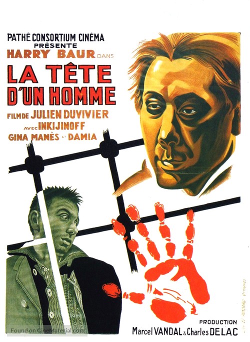 La t&ecirc;te d&#039;un homme - French Movie Poster