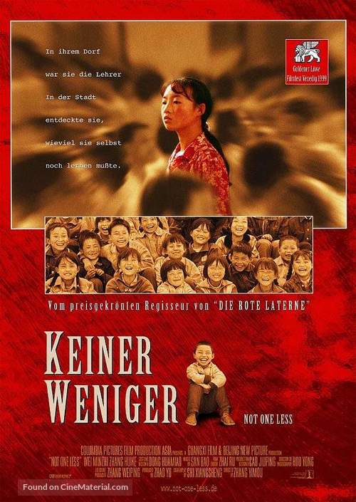 Yi ge dou bu neng shao - German Movie Poster