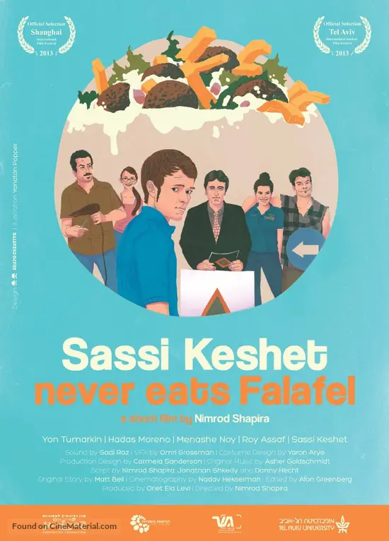 Sassi Keshet Never Eats Falafel - Israeli Movie Poster