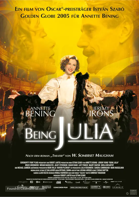 Being Julia - German Movie Poster