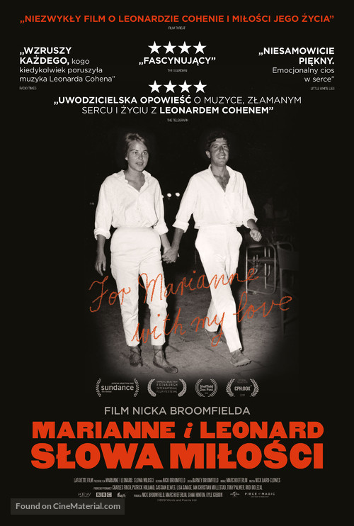 Marianne &amp; Leonard: Words of Love - Polish Movie Poster