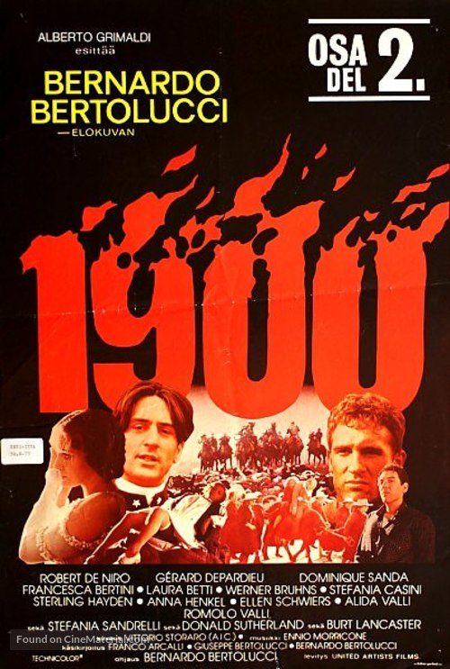 Novecento - Finnish Movie Poster