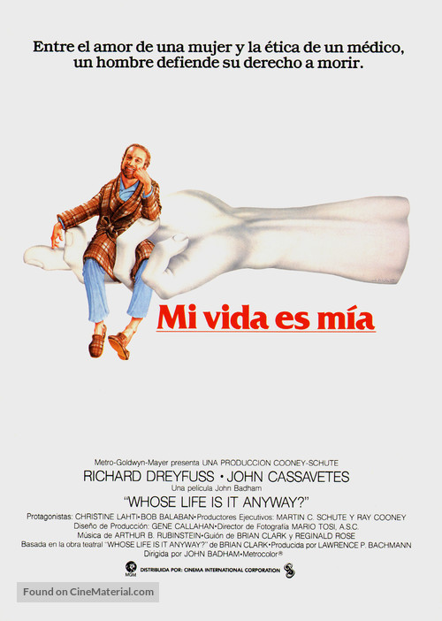 Whose Life Is It Anyway? - Spanish Movie Poster